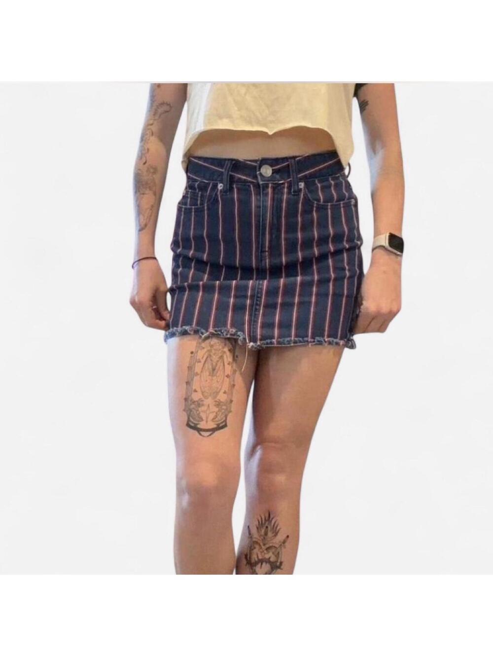 American Eagle Women's Navy and Blue Skirt